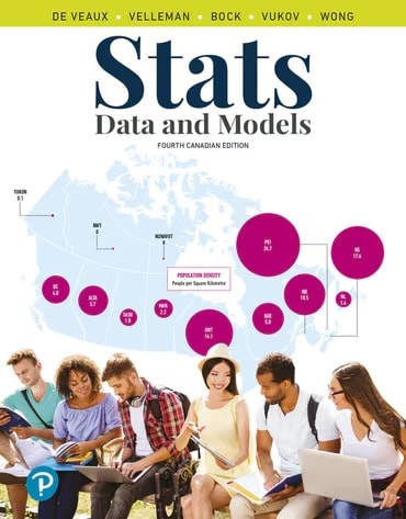 Cover design for the 6th edition of Intro Statistics featuring two individuals riding road bikes, with detailed information, such as bpm, miles, calories, rpm, fest, time, and mph, displayed around the handlebars of one bike.