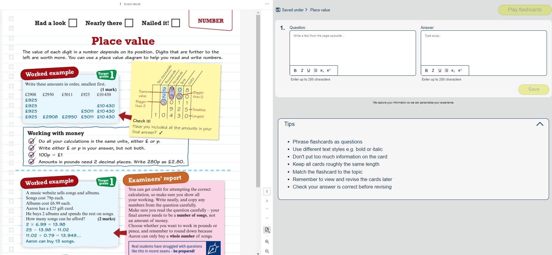 Two screenshots of educational websites showing tutorials, with text, diagrams, and interactive boxes for learning.