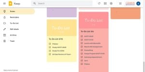 A screenshot of the blog author’s digital to-do list using a platform called ‘Keep’. 