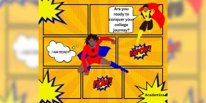 A computer-generated graphic featuring two superhero characters in costumes and capes.