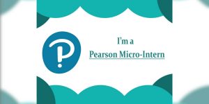 A computer graphic with the Pearson logo and text: I’m a Pearson Micro-Intern.