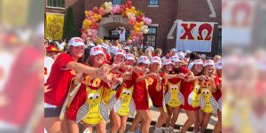 A group of sorority women from Chi Omega.