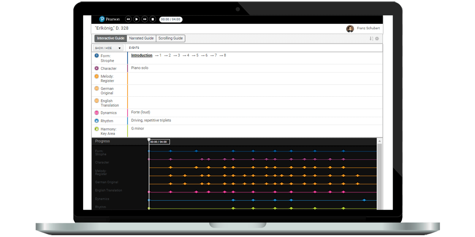 Laptop image of Listening Guides app