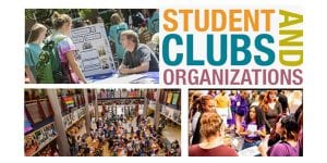 A collage of 3 pictures of student organization recruitment events.