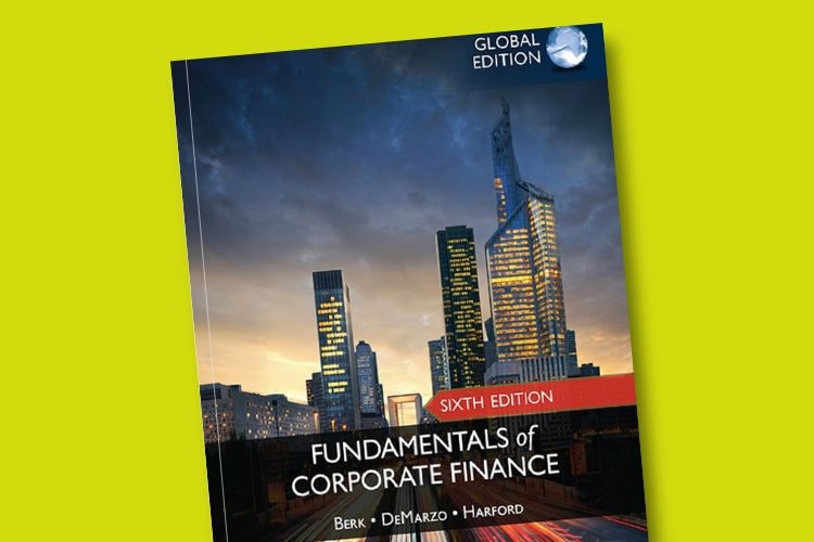 Promotional image showing book cover for Fundamentals of Corporate Finance