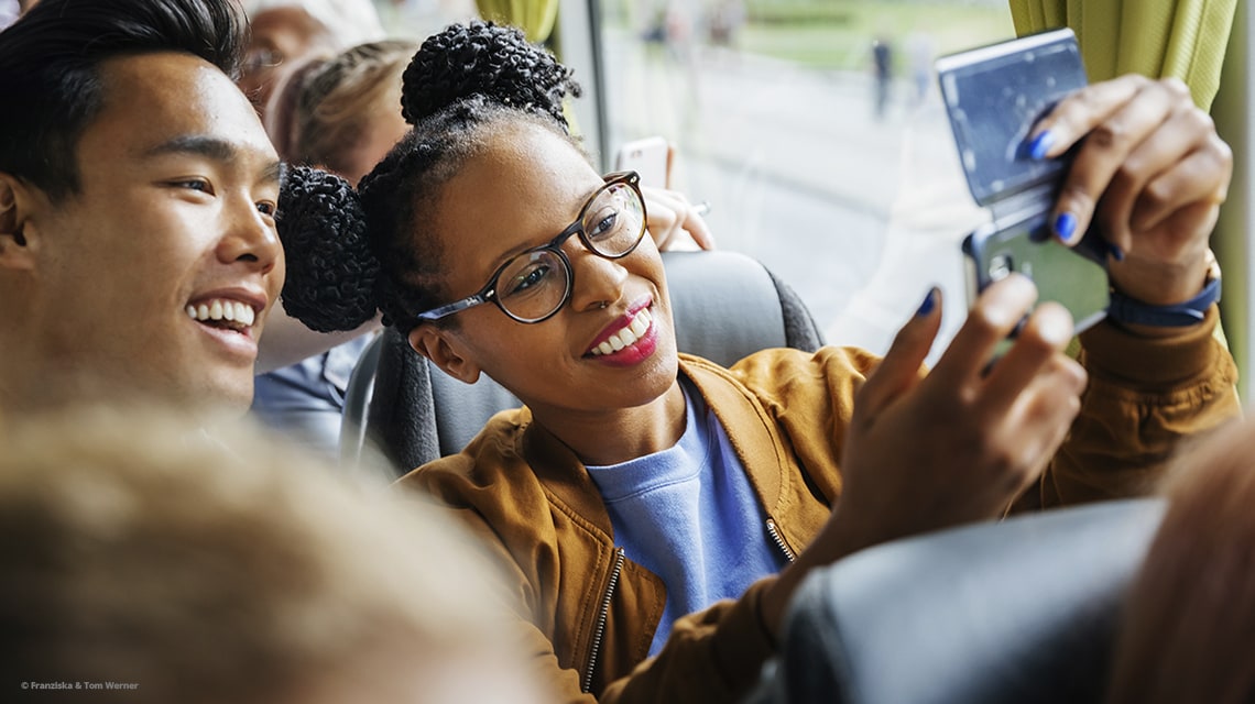 Image of two students taking a selfie