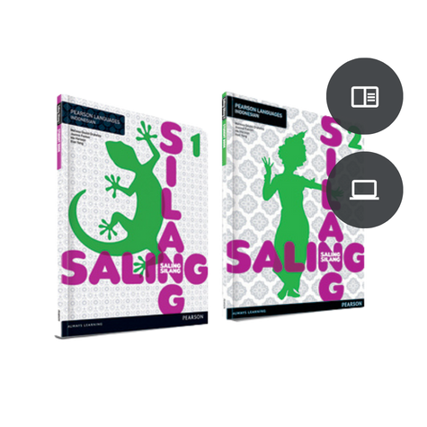 Image showing two text book covers for Saling Silang Indonesian series.