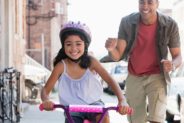 Girl riding a bicycle